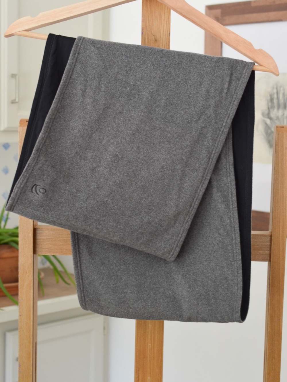 Reversible Fleece Infinity Scarf Heather Grey Black Performance Cowl